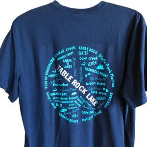 Upcycled Table Rock Lake T-Shirt: Marinas & Landmarks Graphic, Men's Size Large
